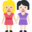 women holding hands, medium-light skin tone, light skin tone